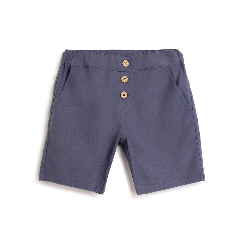 Boys Dark Light Blue Solid Shorts image number 0